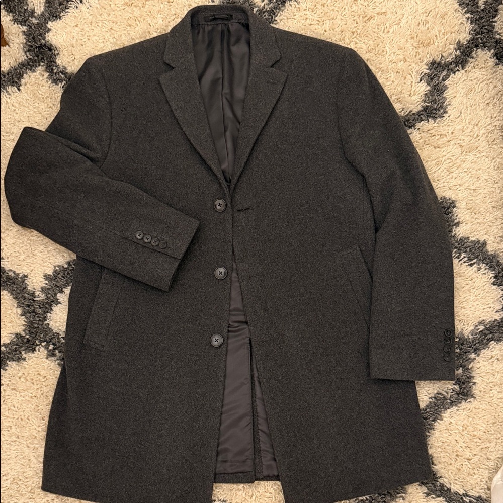 Very Elegant Calvin Klein Dark Grey Wool Coat